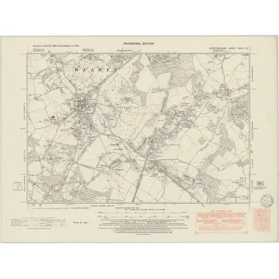 1947 Map of Hertfordshire XXVIII.NE, 1950 Print