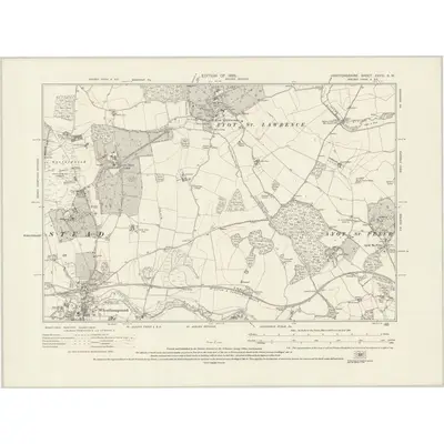 1922 Map of Hertfordshire XXVIII.NW, 1925 Print