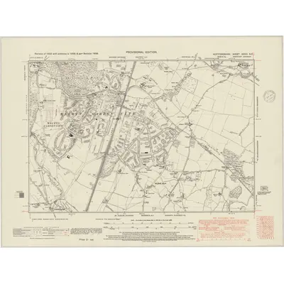 1938 Map of Hertfordshire XXVIII.SE, 1948 Print