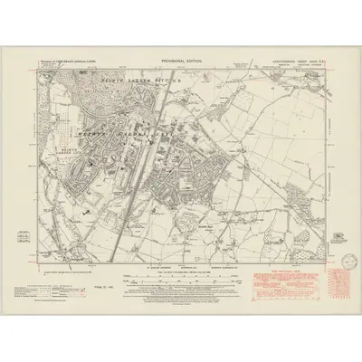 1946 Map of Hertfordshire XXVIII.SE, 1950 Print