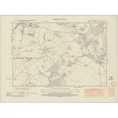 1946 Map of Hertfordshire XXVIII.SW, 1950 Print