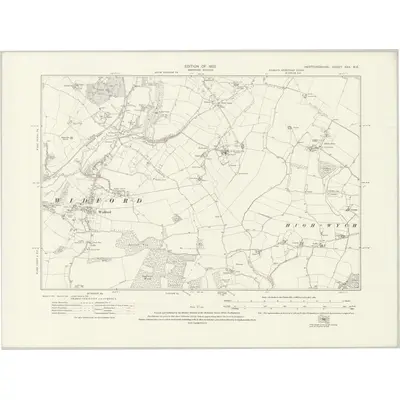 1919 Map of Hertfordshire XXX.NE, 1923 Print