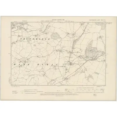1896 Map of Hertfordshire XXX.NW, 1899 Print