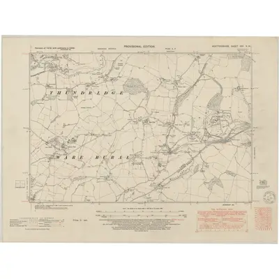 1946 Map of Hertfordshire XXX.NW, 1950 Print