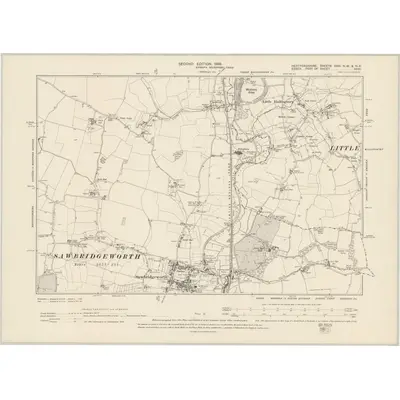 1896 Map of Hertfordshire XXXI.NW & NE, 1899 Print