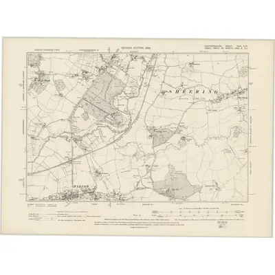 1896 Map of Hertfordshire XXXI.SW, 1899 Print