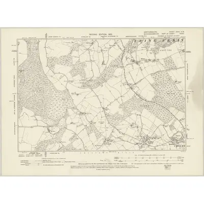 1897 Map of Hertfordshire XXXII.NW, 1900 Print