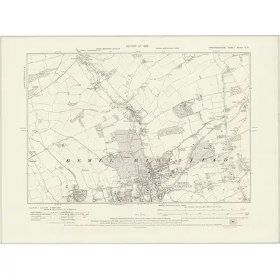 1922 Map of Hertfordshire XXXIII.NE, 1926 Print