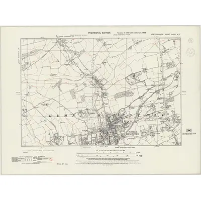 1938 Map of Hertfordshire XXXIII.NE, 1944 Print