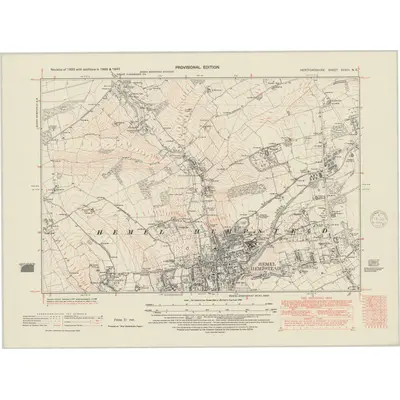 1938 Map of Hertfordshire XXXIII.NE, 1948 Print