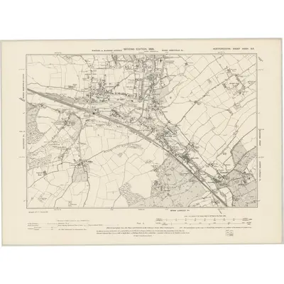 1897 Map of Hertfordshire XXXIII.SE, 1899 Print