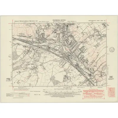 1938 Map of Hertfordshire XXXIII.SE, 1948 Print