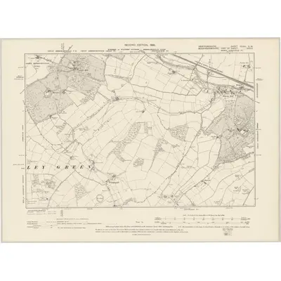 1897 Map of Hertfordshire XXXIII.SW, 1899 Print