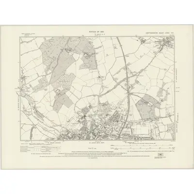 1922 Map of Hertfordshire XXXIV.NE, 1925 Print