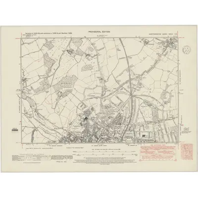 1938 Map of Hertfordshire XXXIV.NE, 1948 Print