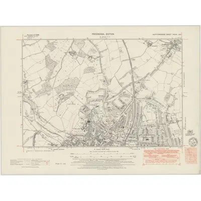1939 Map of Hertfordshire XXXIV.NE, 1951 Print