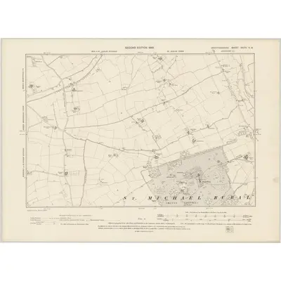 1896 Map of Hertfordshire XXXIV.NW, 1899 Print