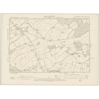 1897 Map of Hertfordshire XXXIV.SW, 1899 Print