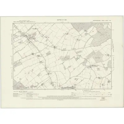 1923 Map of Hertfordshire XXXIV.SW, 1925 Print