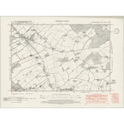 1938 Map of Hertfordshire XXXIV.SW, 1946 Print