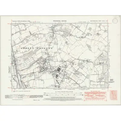 1938 Map of Hertfordshire XXXIX.NW, 1946 Print