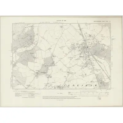 1912 Map of Hertfordshire XXXIX.SE, 1920 Print