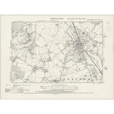 1938 Map of Hertfordshire XXXIX.SE, 1944 Print