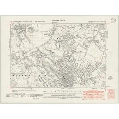 1938 Map of Hertfordshire XXXIX.SW, 1946 Print