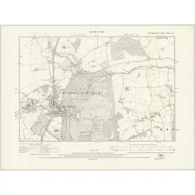 1922 Map of Hertfordshire XXXV.NE, 1925 Print