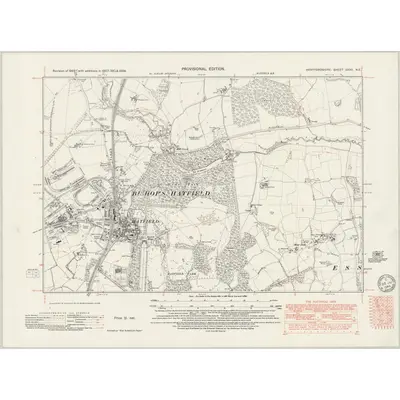 1937 Map of Hertfordshire XXXV.NE, 1949 Print