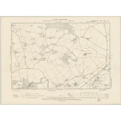 1896 Map of Hertfordshire XXXV.NW, 1899 Print