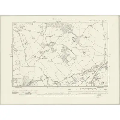 1922 Map of Hertfordshire XXXV.NW, 1925 Print