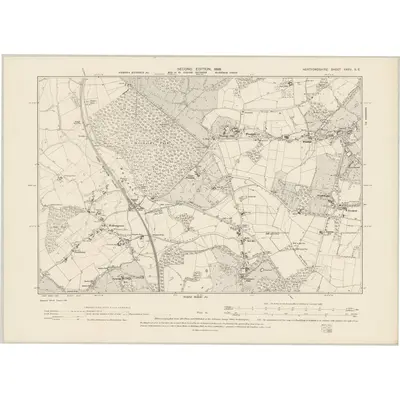 1896 Map of Hertfordshire XXXV.SE, 1899 Print