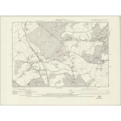 1922 Map of Hertfordshire XXXV.SE, 1925 Print