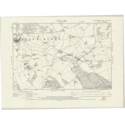 1922 Map of Hertfordshire XXXV.SW, 1925 Print