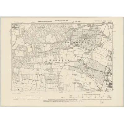 1896 Map of Hertfordshire XXXVI.SE, 1899 Print