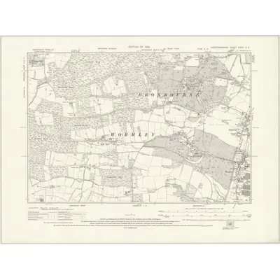 1921 Map of Hertfordshire XXXVI.SE, 1925 Print