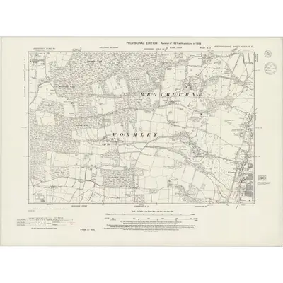 1938 Map of Hertfordshire XXXVI.SE, 1944 Print