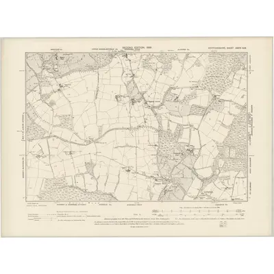 1896 Map of Hertfordshire XXXVI.SW, 1899 Print