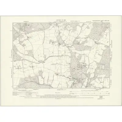 1922 Map of Hertfordshire XXXVI.SW, 1925 Print