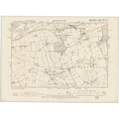 1895 Map of Hertfordshire XXXVII.NE, 1899 Print