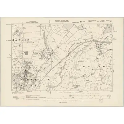 1895 Map of Hertfordshire XXXVII.NW, 1899 Print