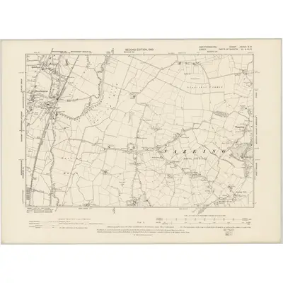 1896 Map of Hertfordshire XXXVII.SW, 1899 Print