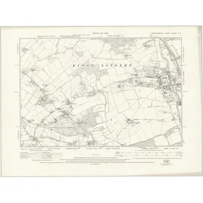 1922 Map of Hertfordshire XXXVIII.NE, 1925 Print