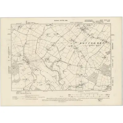 1896 Map of Hertfordshire XXXVIII.NW, 1899 Print