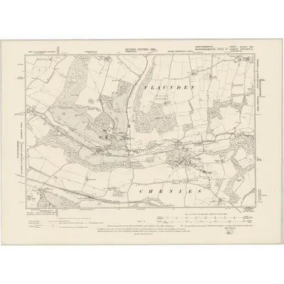 1896 Map of Hertfordshire XXXVIII.SW, 1899 Print