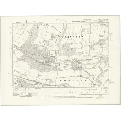 1922 Map of Hertfordshire XXXVIII.SW, 1925 Print