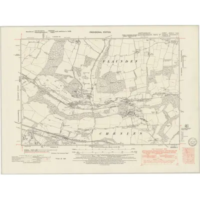 1938 Map of Hertfordshire XXXVIII.SW, 1949 Print