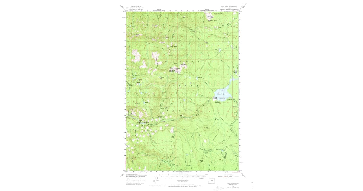 1956 Map of High Rock, Clackamas County, OR — High-Res, 1974 Print ...