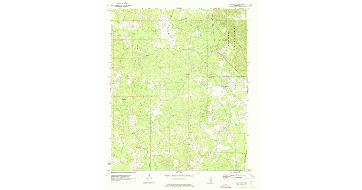 1972 Map of Highpoint, Choctaw County, MS — High-Res | Pastmaps
